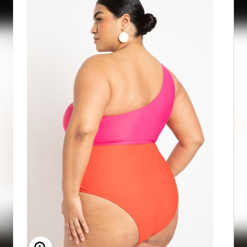 Gabi Fresh X Eloquii One Shoulder Swimsuit Size 24 - Picture 3 of 6
